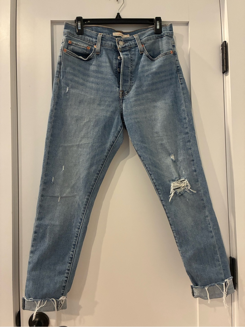 Levi's Light Blue Distressed Boyfriend Jeans